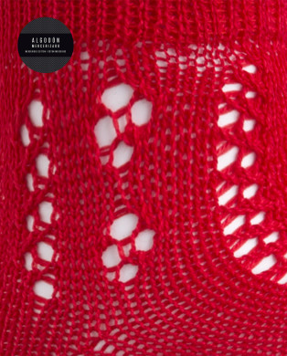 Openwork mercerized cotton socks Color Red - 1 2