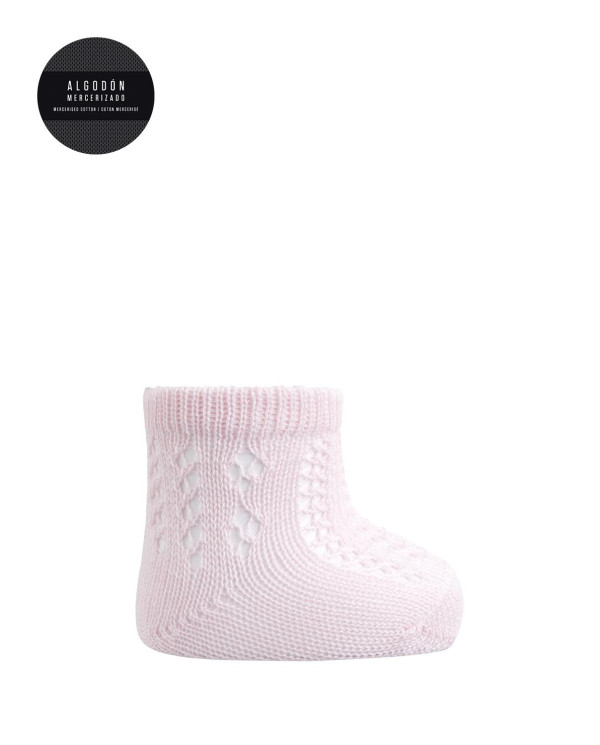 Openwork mercerized cotton socks Color Pink - 1