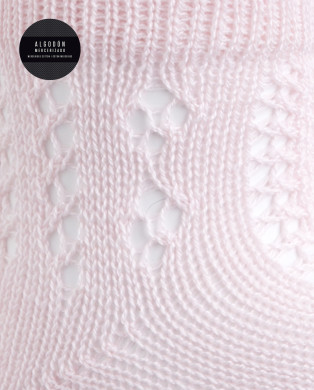 Chaussettes ajourées en coton mercerisé Couleur Rose - 1 2