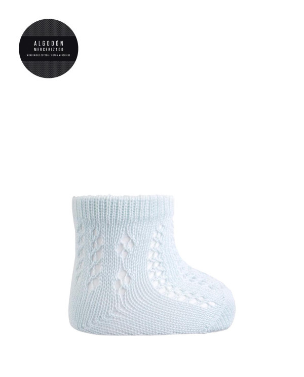 Openwork mercerized cotton socks Color Blue - 1