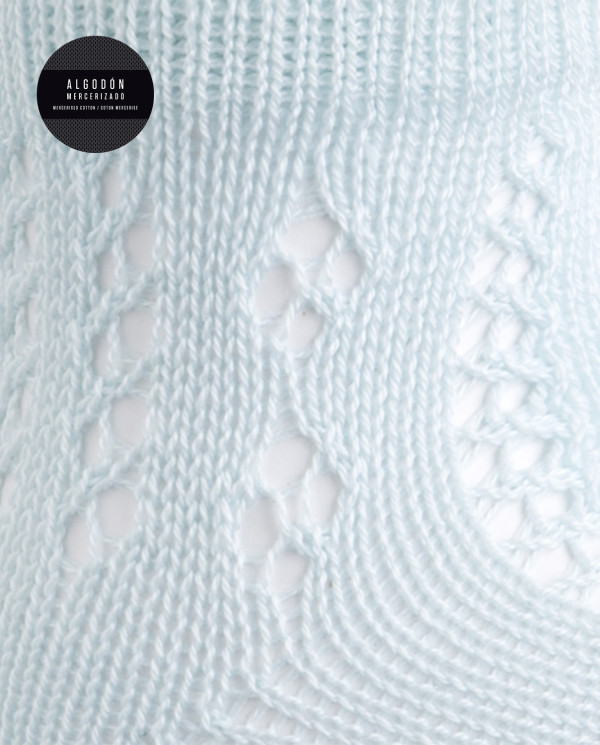 Openwork mercerized cotton socks Color Blue - 1 - 2