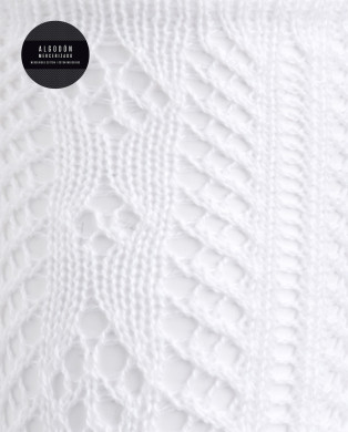Openwork mercerized cotton socks Color White - 1 2