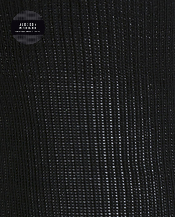 Ribbed mercerized cotton socks Color Black - 1 - 2