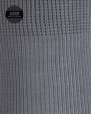 Chaussettes côtelées en coton mercerisé Couleur Gris - 1 2
