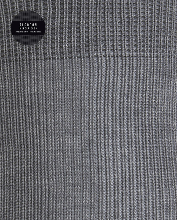 Ribbed mercerized cotton socks Color Grey - 1 - 2