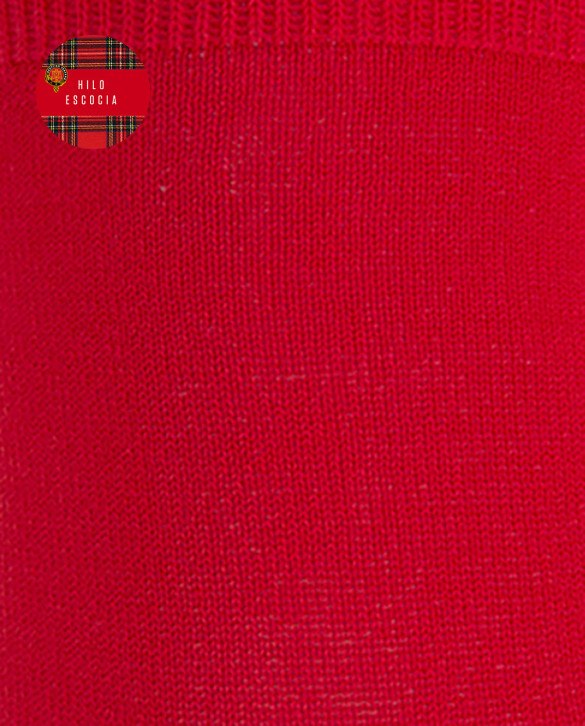 Calcetines de Hilo de Escocia lisos Color Rojo - 1 - 2