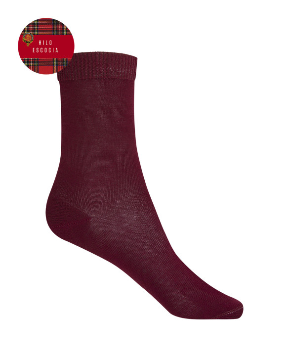 Plain Fil d'Écosse Socks Color Burgundy - 1