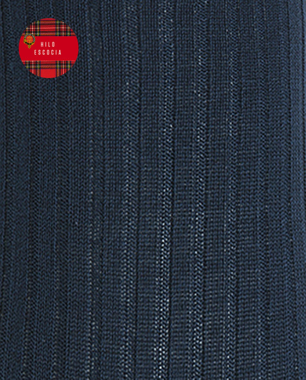 Ribbed Fil d'Écosse Socks Color Navy - 1 - 2