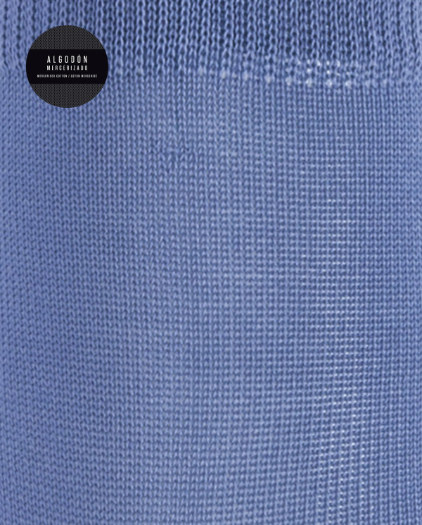 Plain mercerized cotton socks - sandwich Color Blue - 1 - 2
