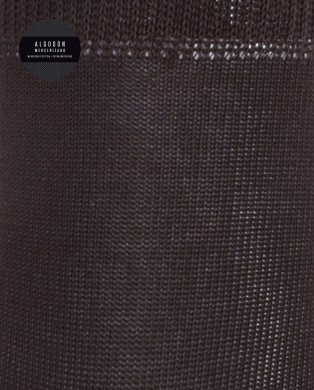 Chaussettes unies en coton mercerisé - sandwich Couleur Marron - 1 2