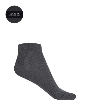 Plain cotton socks Color Grey - 1