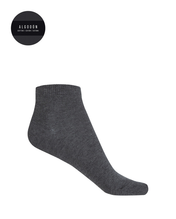 Plain cotton socks Color Grey - 1
