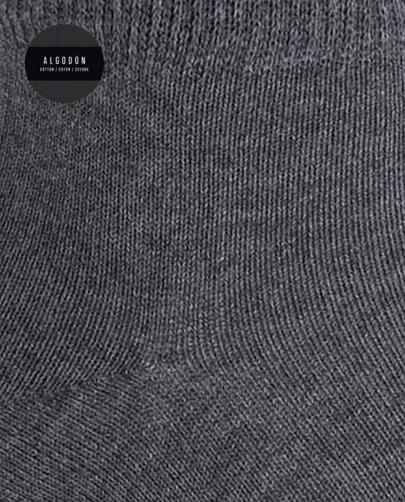 Plain cotton socks Color Grey - 1 - 2