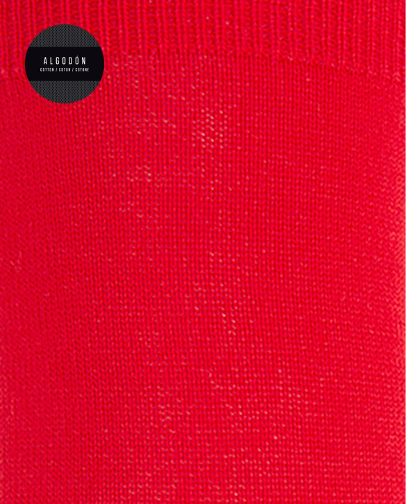 Plain mercerized cotton socks Color Red - 1 - 2