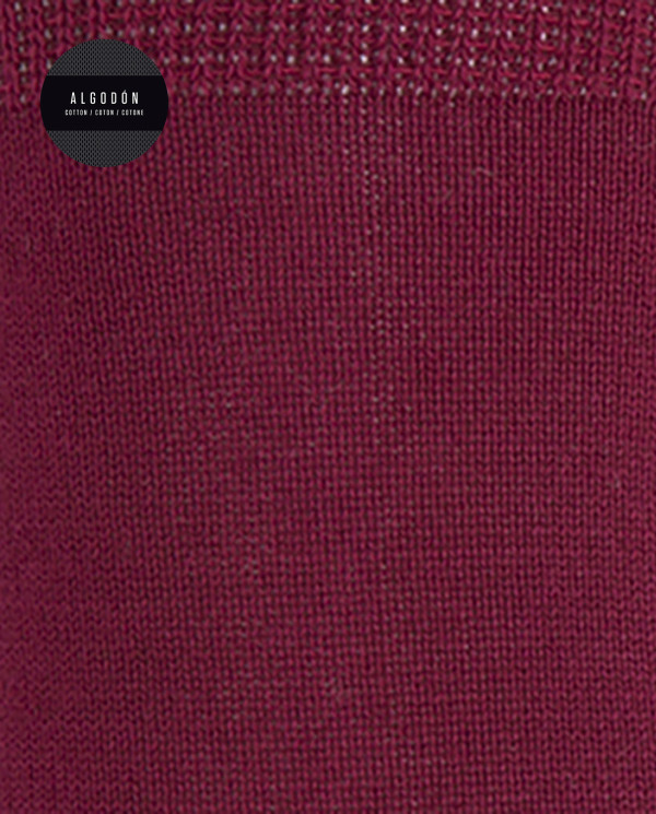 Chaussettes unies en coton mercerisé Couleur Bordeaux - 1 - 2