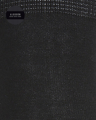 Calcetines de algodón mercerizado lisos Color Negro - 1 2