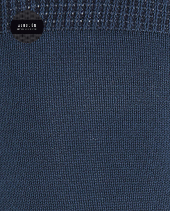 Plain mercerized cotton socks Color Navy - 1 - 2