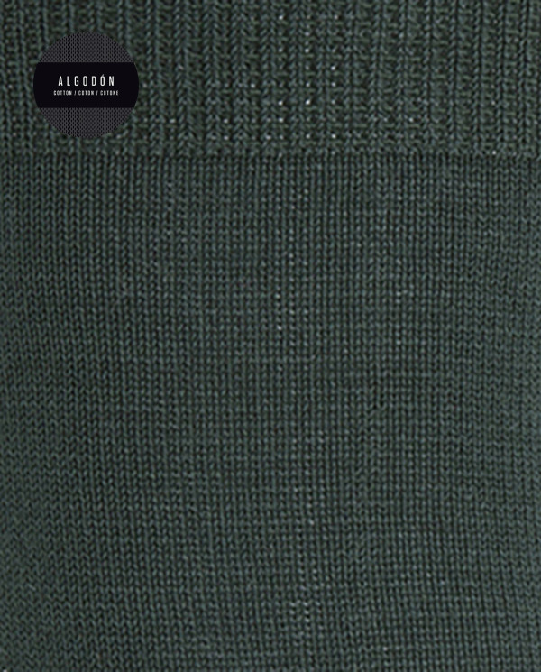 Plain mercerized cotton socks Color Green - 1 - 2