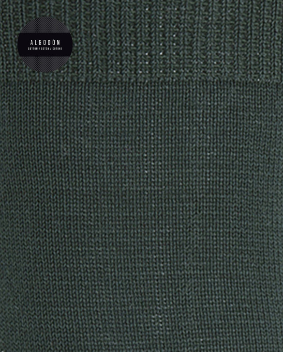 Plain mercerized cotton socks Color Green - 1 - 2