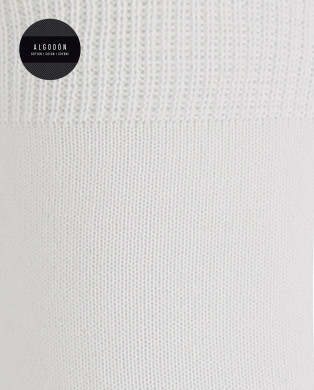 Chaussettes unies en coton mercerisé Couleur Écru - 1 2