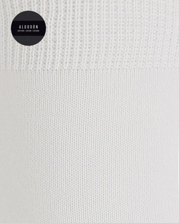 Plain mercerized cotton socks Color Ivory - 1 - 2