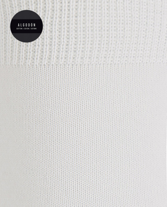Plain mercerized cotton socks Color Ivory - 1 - 2