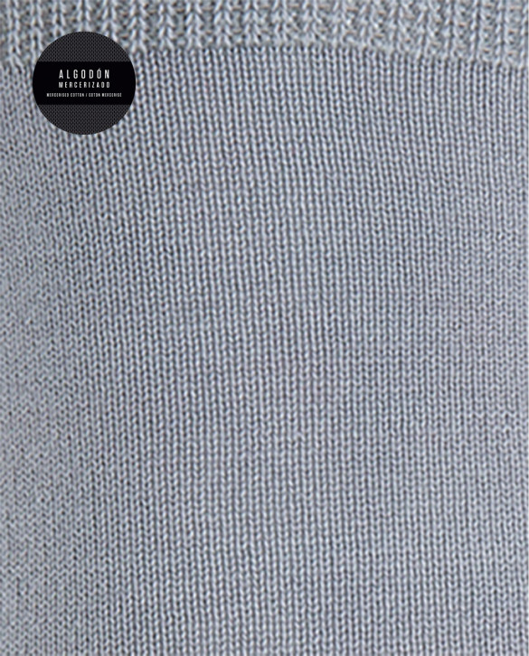 Plain mercerized cotton socks Color Grey - 1 - 2
