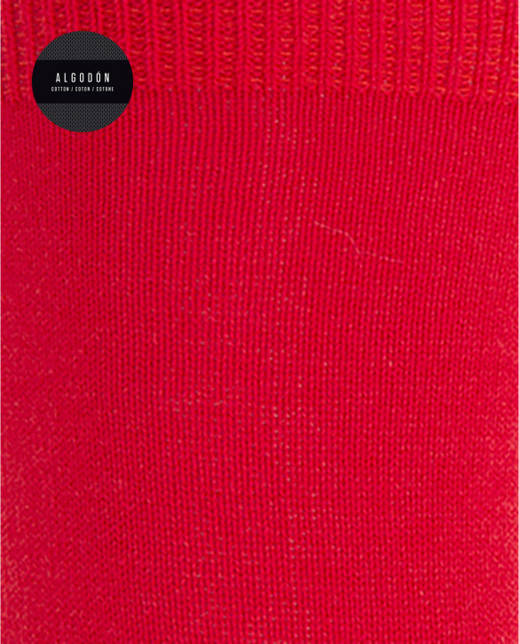 Plain cotton socks Color Red - 1 - 2