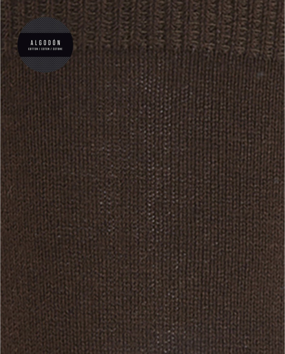 Plain cotton socks Color Brown - 1 - 2