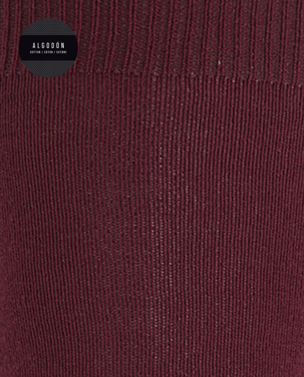 Plain cotton socks Color Burgundy - 1 - 2