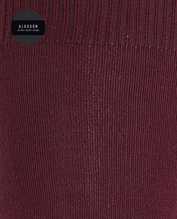 Plain cotton socks Color Burgundy - 1 - 2