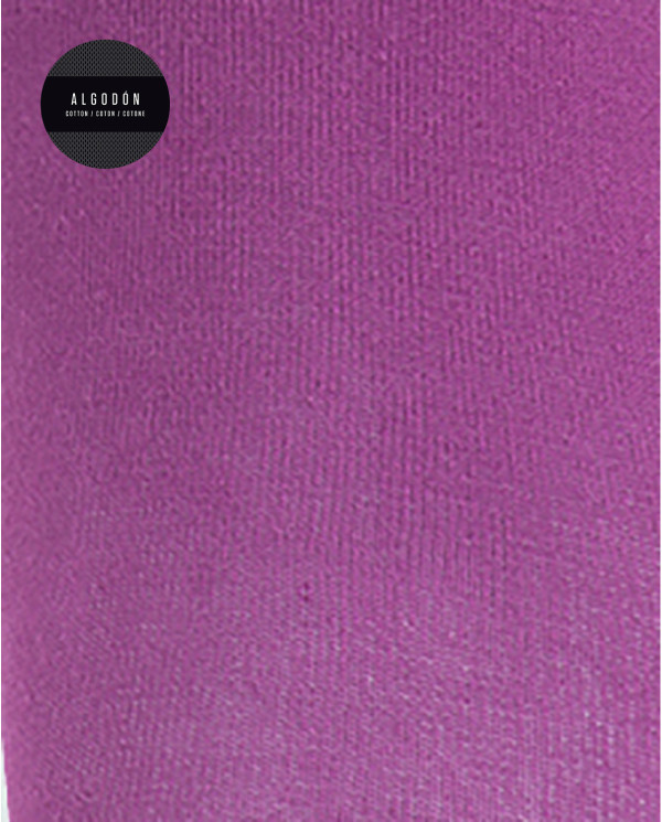 Collants coton uni Couleur Mauve - 1 - 2