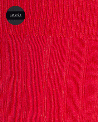 Calcetines de algodón de canalé Color Rojo - 1 2