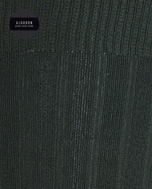 Chaussettes en coton côtelé Couleur Vert - 1 2
