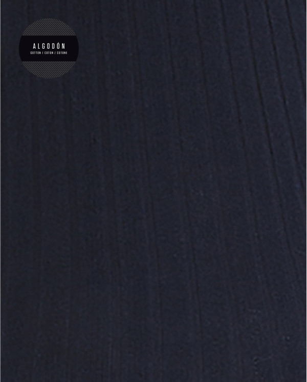 Collants en coton côtelé Couleur Bleu marine - 1 - 2
