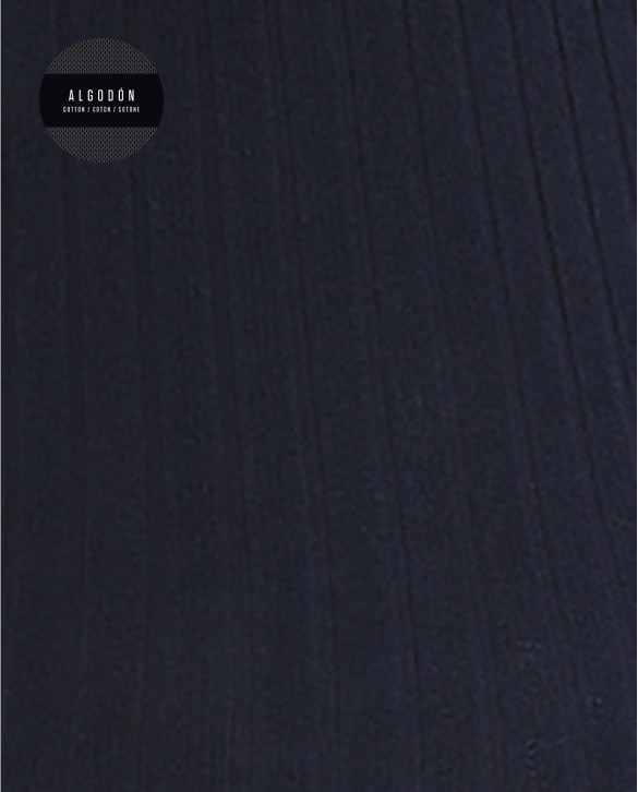 Collants en coton côtelé Couleur Bleu marine - 1 - 2