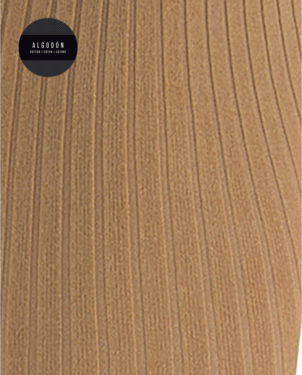Ribbed cotton tights Color Beige - 1 - 2