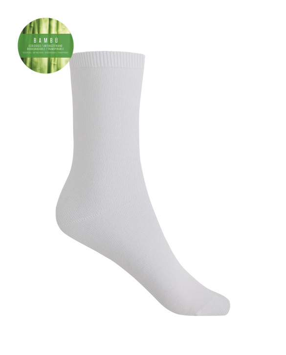 Calcetines de bambú lisos Color Blanco - 1