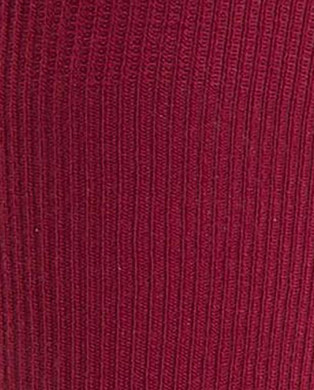 Ribbed hem socks Color Burgundy - 1 2