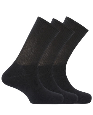 Pack de 3 mitjons de cotó esportius unisex amb ris Color Negre - 1