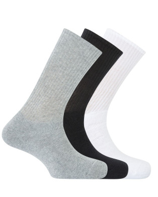 Pack de 3 mitjons de cotó esportius unisex amb ris Color Assortit - 1