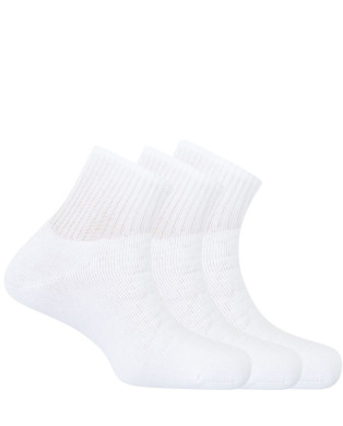 Pack de 3 mitjons de cotó esportius unisex amb ris Color Blanc - 1