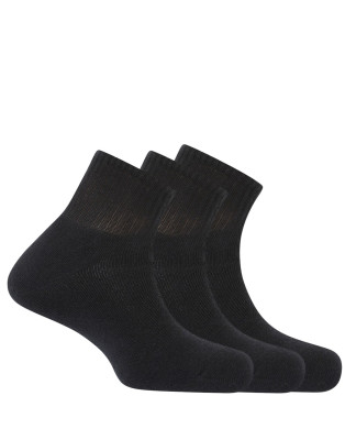 Pack of 3 unisex cotton terry sports socks Color Black - 1