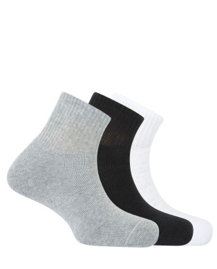 Pack de 3 mitjons de cotó esportius unisex amb ris Color Assortit - 1