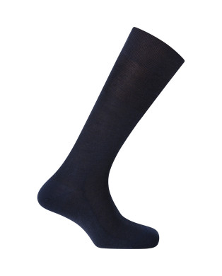 Calcetines de lana / seda - lisos - LUXURY Color Marino - 1