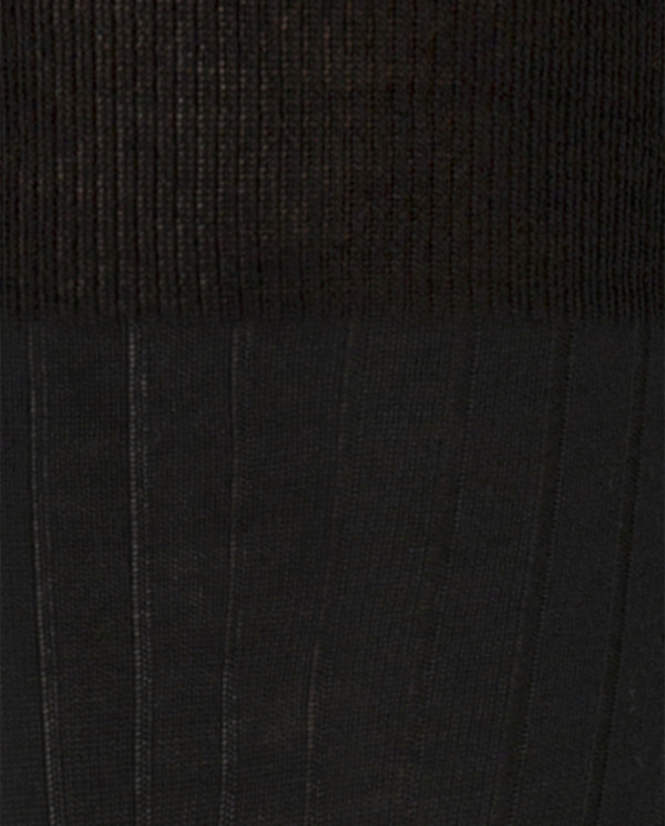 Cashmere socks - ribbed - LUXURY Color Black - 1 - 2