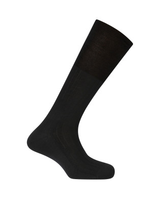 Cashmere socks - ribbed - LUXURY Color Black - 1