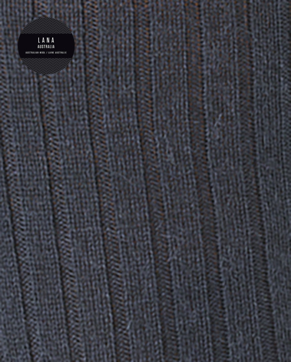 100% ribbed wool socks Color Navy - 1 - 2