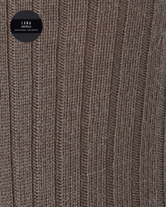 100% ribbed wool socks Color Brown - 1 - 2