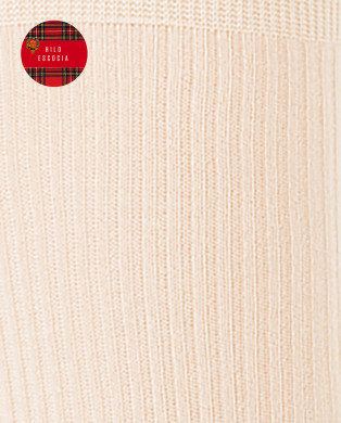 Chaussettes côtelées en fil écossais Couleur Beige - 1 2